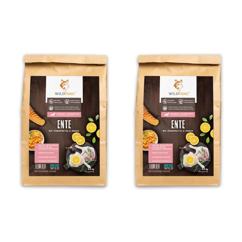 Adult Trockenfutter Sparpack 2 x 2 kg mit Ente - getreidefrei