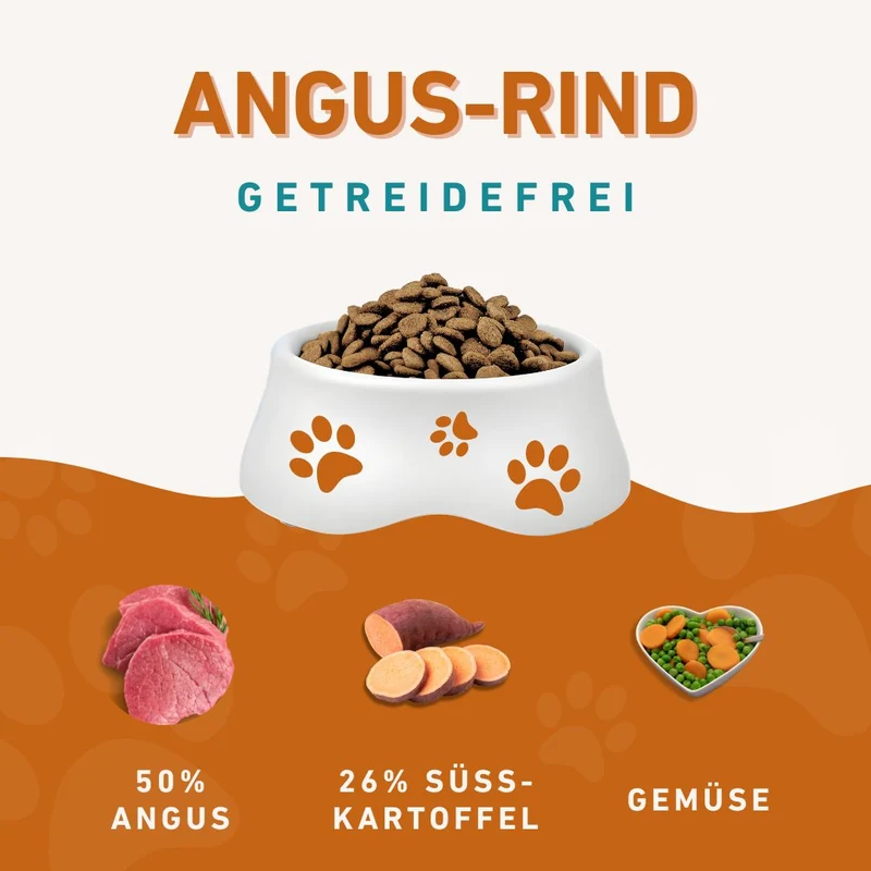 Adult Trockenfutter Sparpack 2 x 2 kg mit Angus Rind - getreidefrei