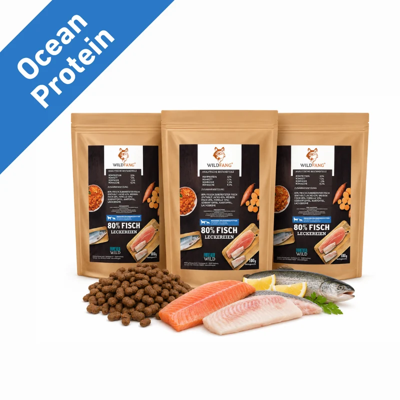 Ocean Protein – Premium Hundesnacks mit 80 % Fisch - 3er Set