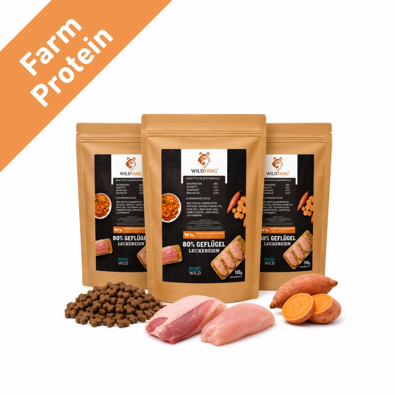 Farm Protein Snacks - Premium Hundesnacks mit 80 % Geflügel - 3er Pack