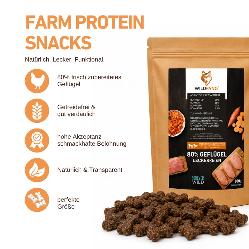 Farm Protein Snacks - Premium Hundesnacks mit 80 % Geflügel - 3er Pack
