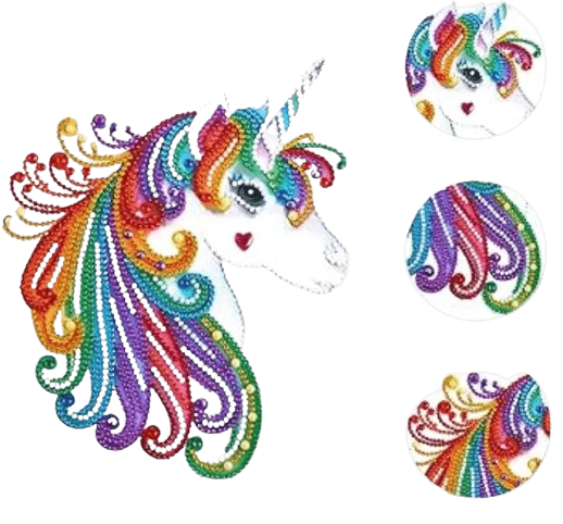 Diamond Painting Aufkleber 'Einhorn' (20)