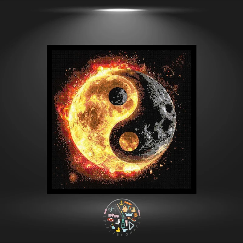 Yin Yang Fire - Strass rund