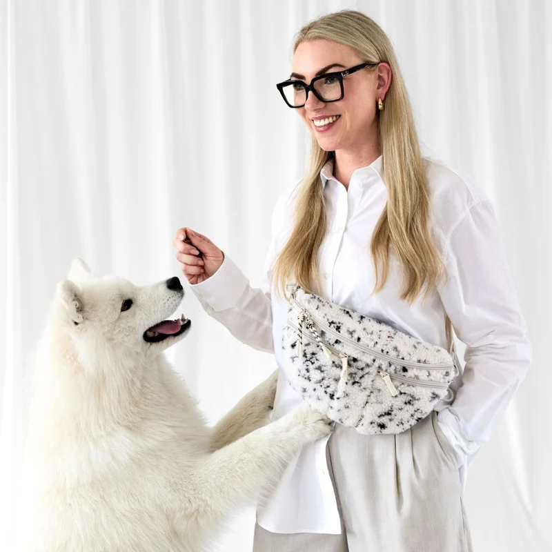 Leckerlibeutel Emma Teddy-Fleece Speckled Creme