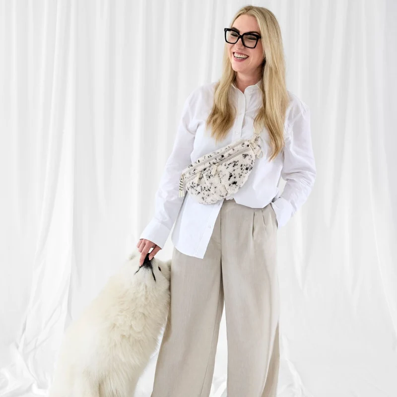 Leckerlibeutel Emma Teddy-Fleece Speckled Creme