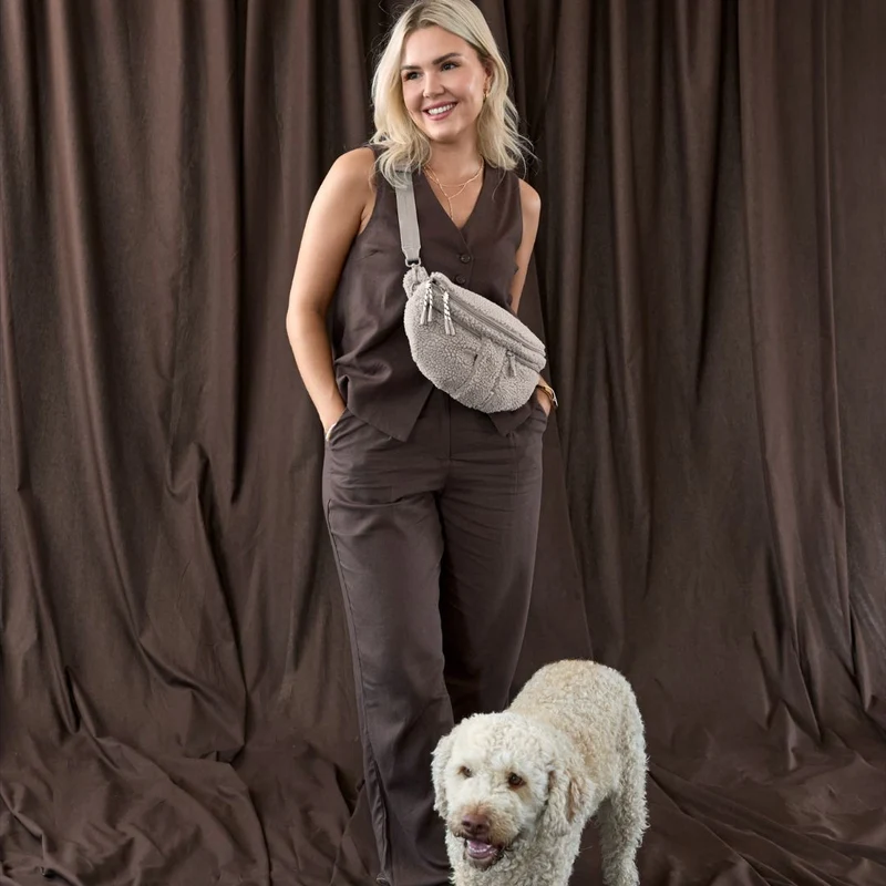 Leckerlibeutel Emma Teddy-Fleece Taupe