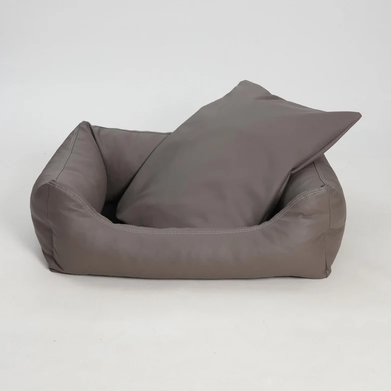 Hundebett Saddle Kunstleder Taupe