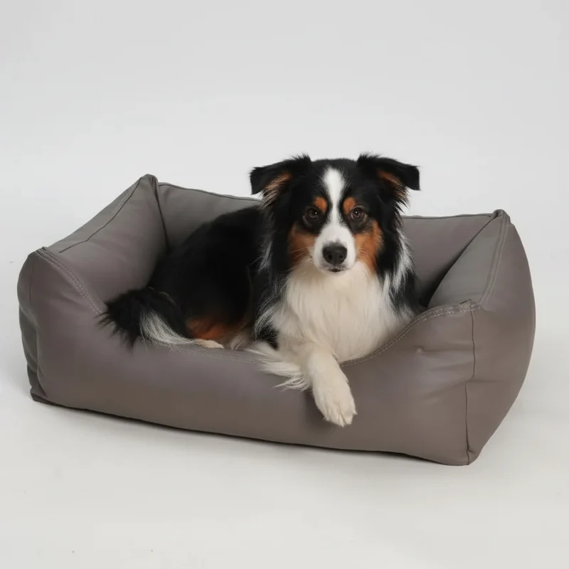Hundebett Saddle Kunstleder Taupe