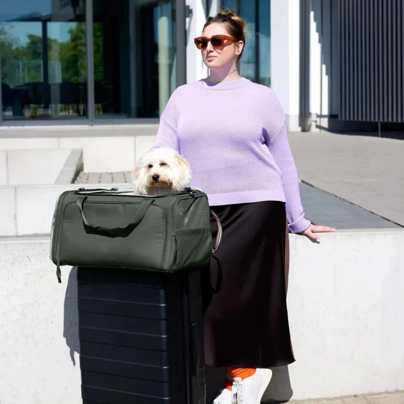 Hundetrage- und Reisetasche Benno Dunkelgrün