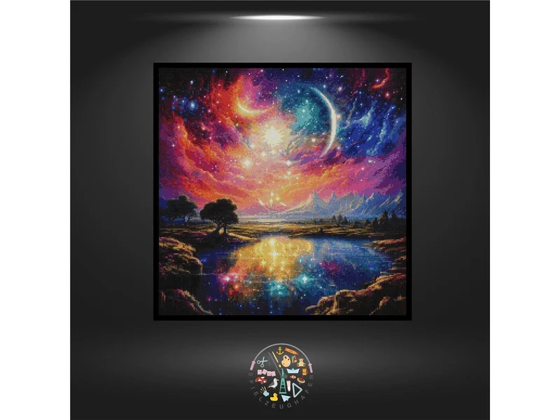 Rainbowmoon - Quadratisch mit eckig Strass, AB und nachtleuchtenden Steinen