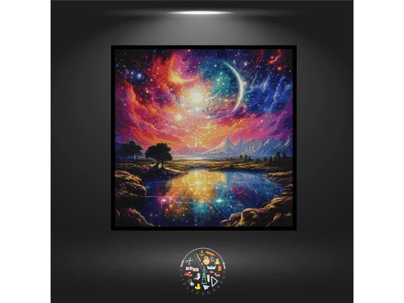 Rainbowmoon - Quadratisch mit eckig Strass, AB und nachtleuchtenden Steinen