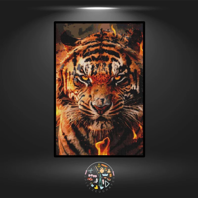 Tiger 'Ninja' - Quadratisch mit Strass (eckig)