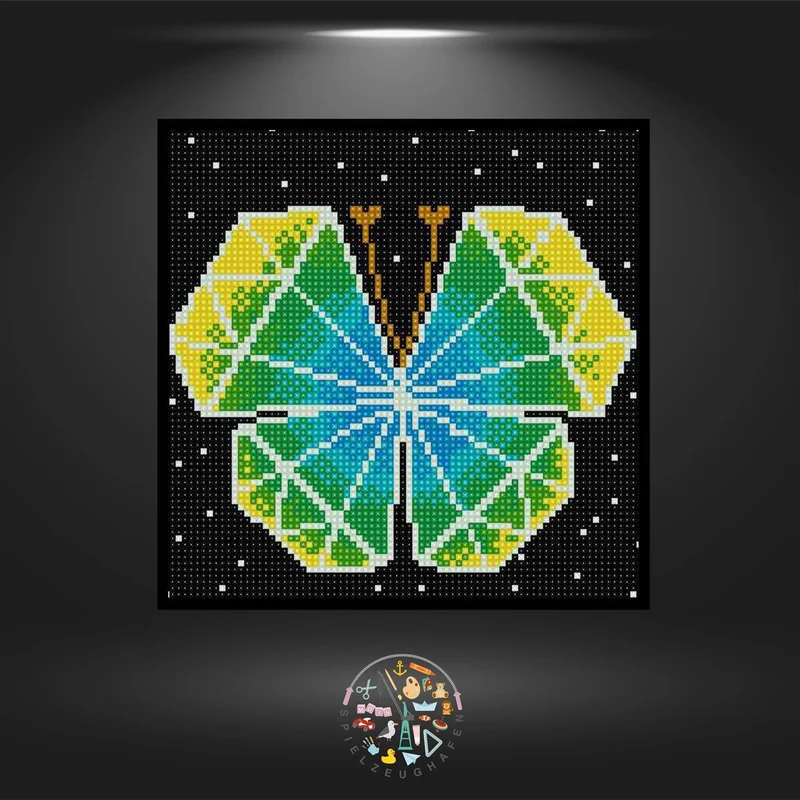 Diamond Butterfly - Quadratisch mit Strass (eckig)