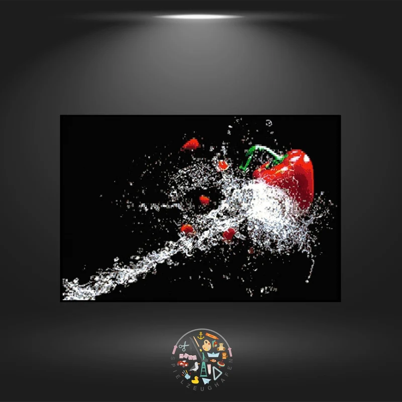 'Splashes of water' - Strass / Rhinestone Schwarz- / Weiß- Druck