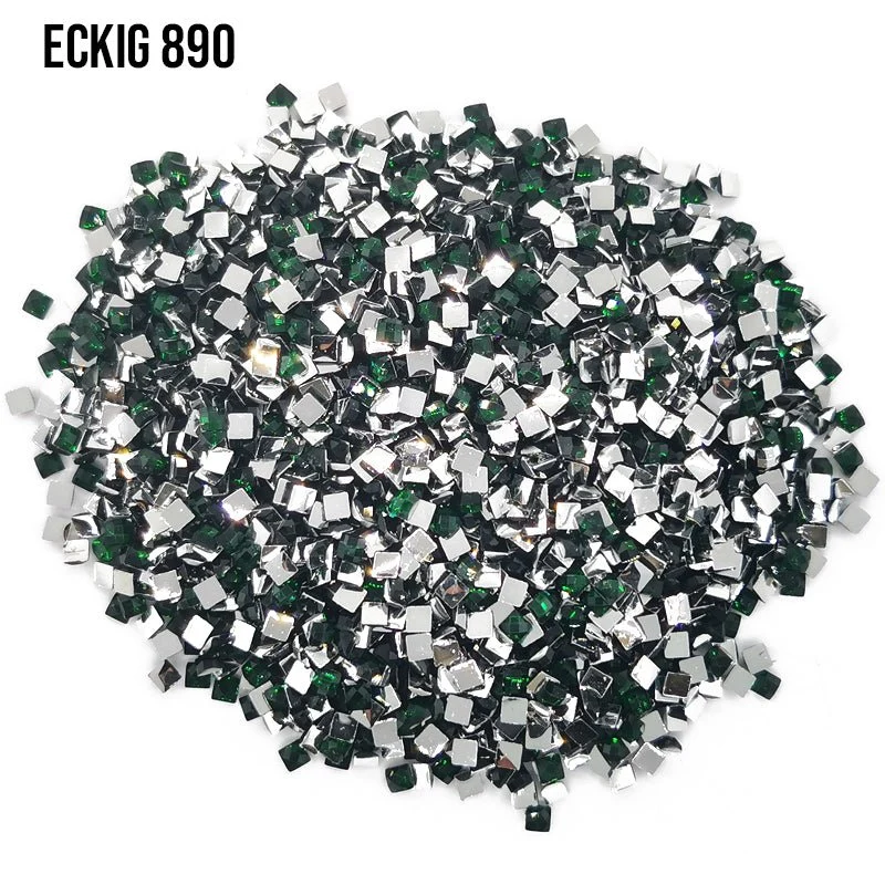 DMC 890 Pistachio Green Ultra Dark - eckig Strass Diamond Painting Steine 2,5mm