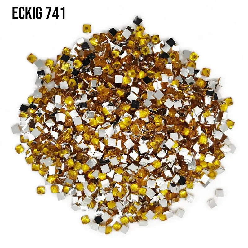DMC 741 Tangerine Medium - eckig Strass Diamond Painting Steine 2,5mm