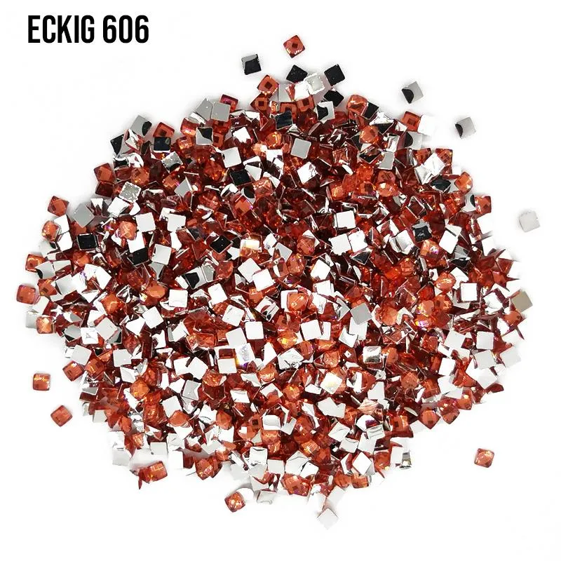 DMC 606 Bright Orange Red - eckig Strass Diamond Painting Steine 2,5mm