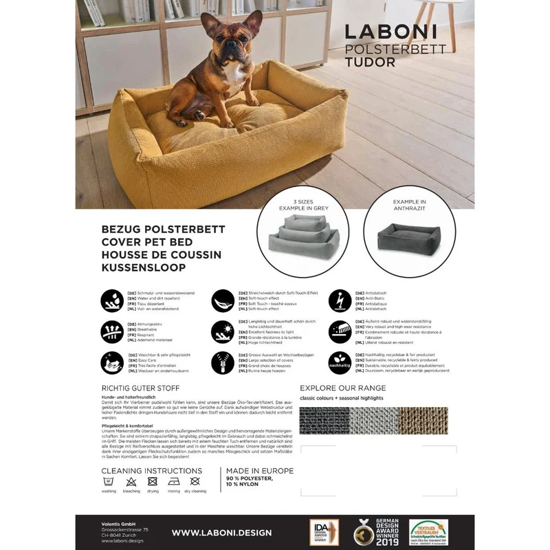 Hundebett Tudor Ortho oder Classic Anthrazit