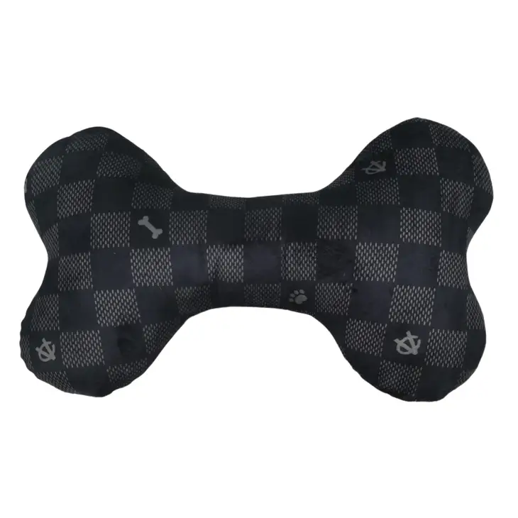 Chewy Vuiton Black Checker Knochen