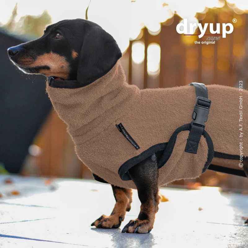 Dryup Cape Hundebademantel Dackel Coffee