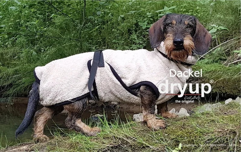 Dryup Cape Hundebademantel Dackel Sand