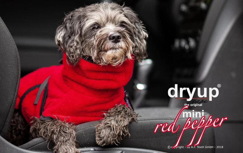 Dryup Cape Hundebademantel Mini Red Pepper