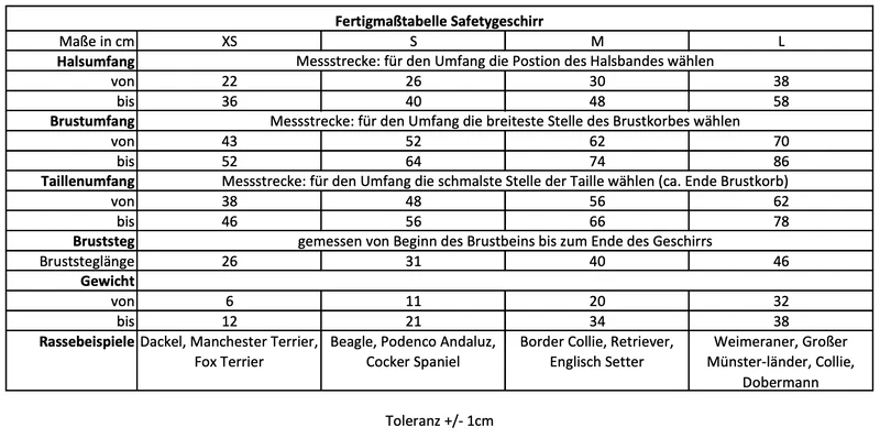 Hundegeschirr SAFETY Schwarz/Schwarz