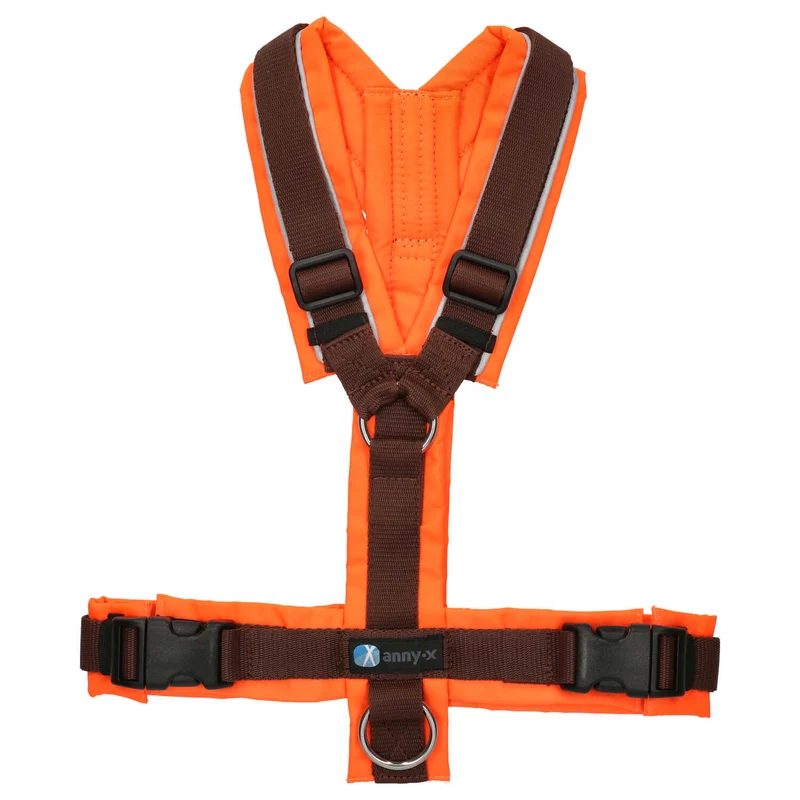 Hundegeschirr PROTECT Leuchtorange/Braun