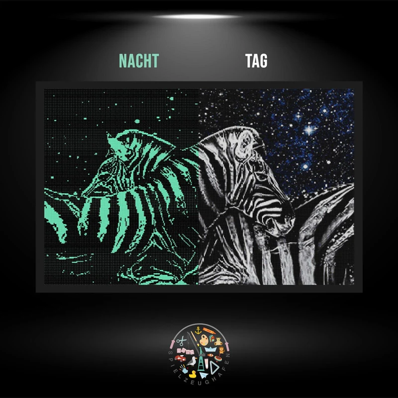 Silver Zebra Nachtleuchtend - Quadratisch
