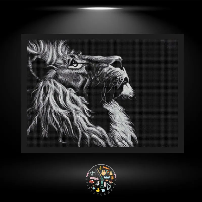 Black and white lion - Quadratisch