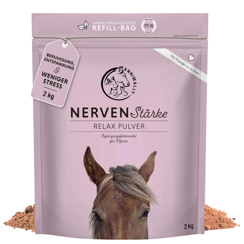 Annimally Nervenstärke Relax Pulver für Pferde Nachfüllpack 2kg