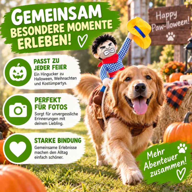 Cowboy-Kostüm für Hunde & Katzen mit Reiterfigur