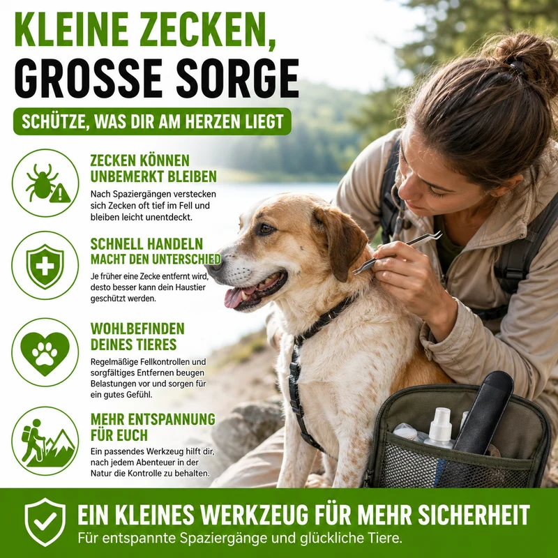 Zeckenpinzette 2-in-1 aus Edelstahl für Haustiere