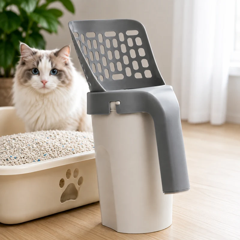 2-in-1 Katzenstreuschaufel mit Auffangbehälter
