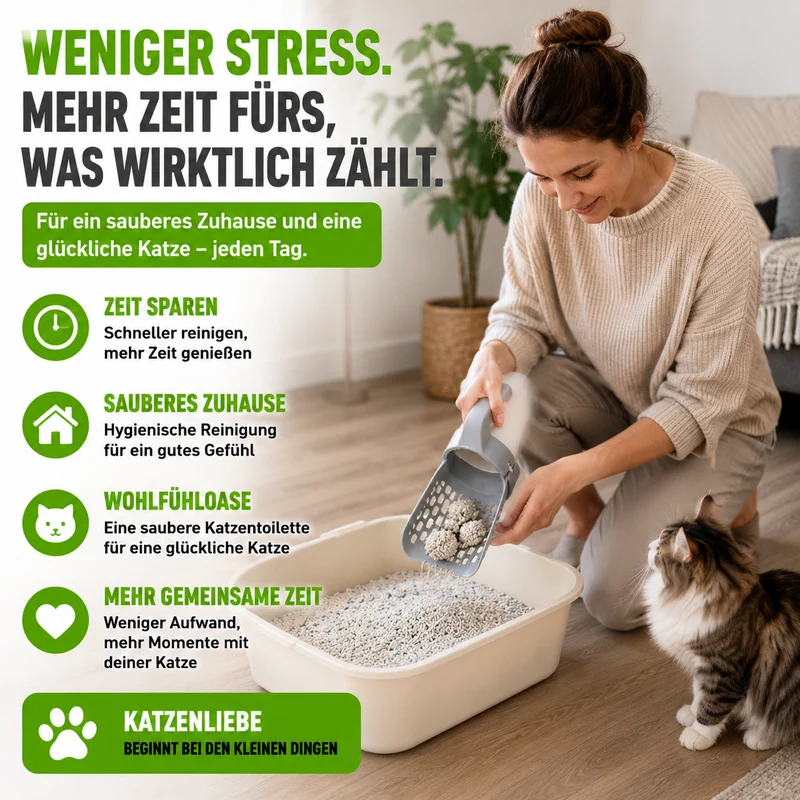 2-in-1 Katzenstreuschaufel mit Auffangbehälter