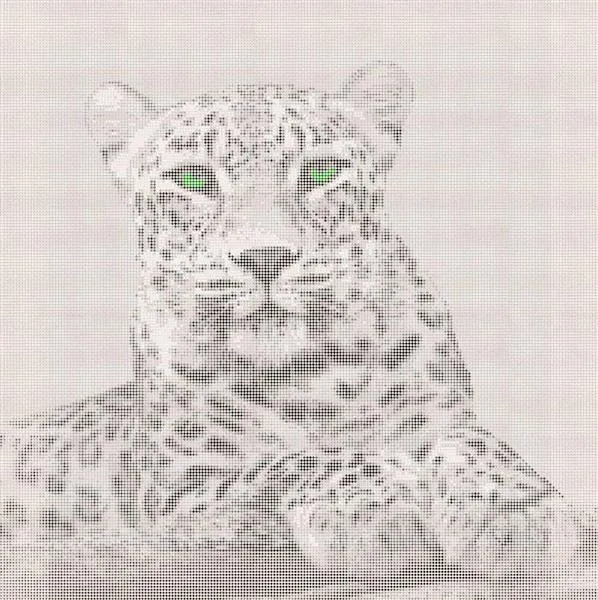 Leopard mit grünen Augen - Bügelperlen