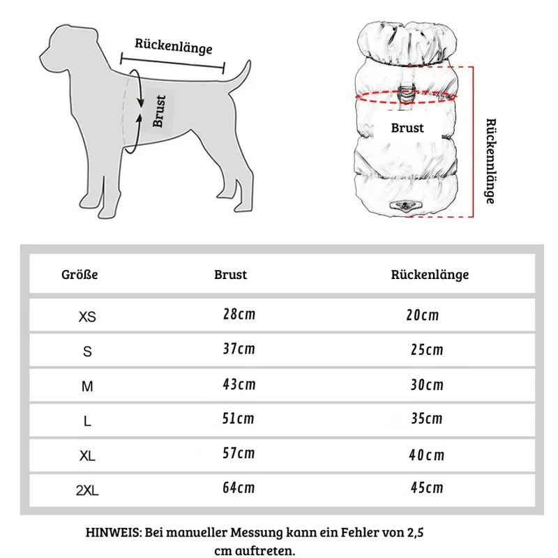 Winterjacke für Hunde und Katzen gefüttert und warm