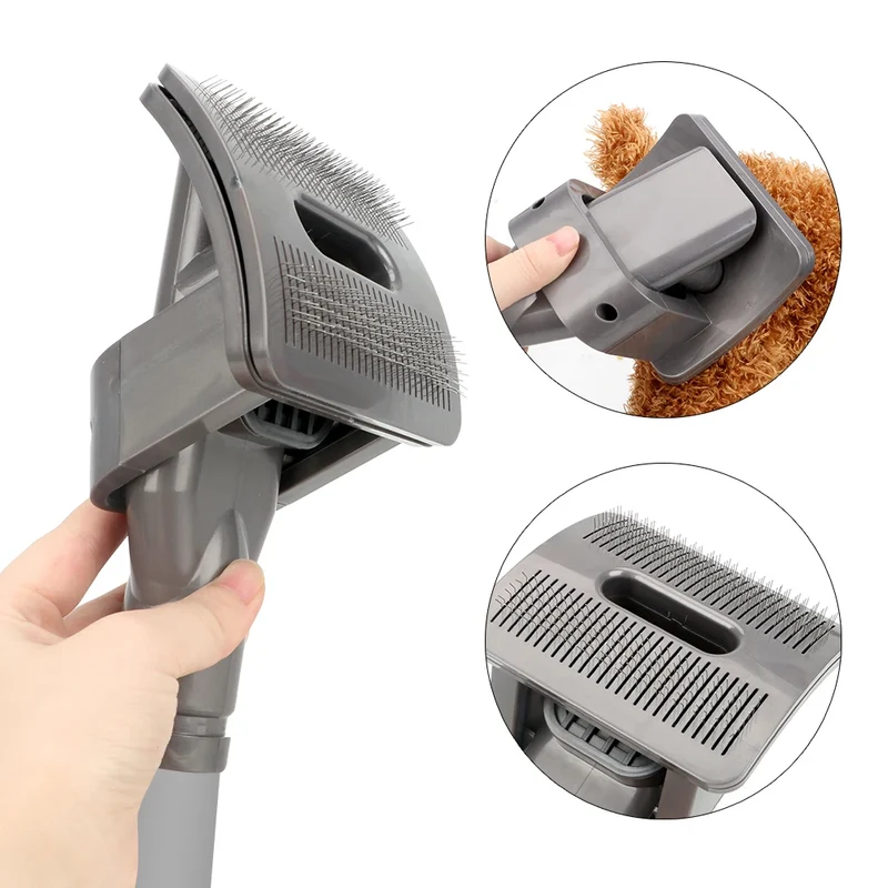 2-in-1 Haustier-Fellbürste mit Staubsaugeranschluss