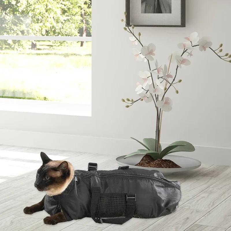Katzen Waschbeutel aus Mesh für Baden und Pflege