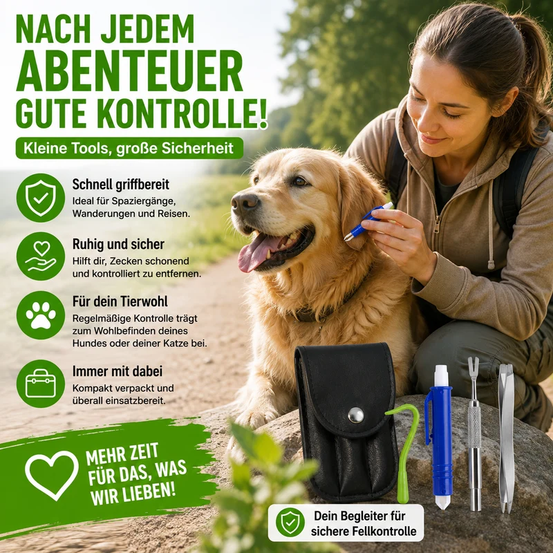 Zeckenentferner-Set mit 4 praktischen Werkzeugen