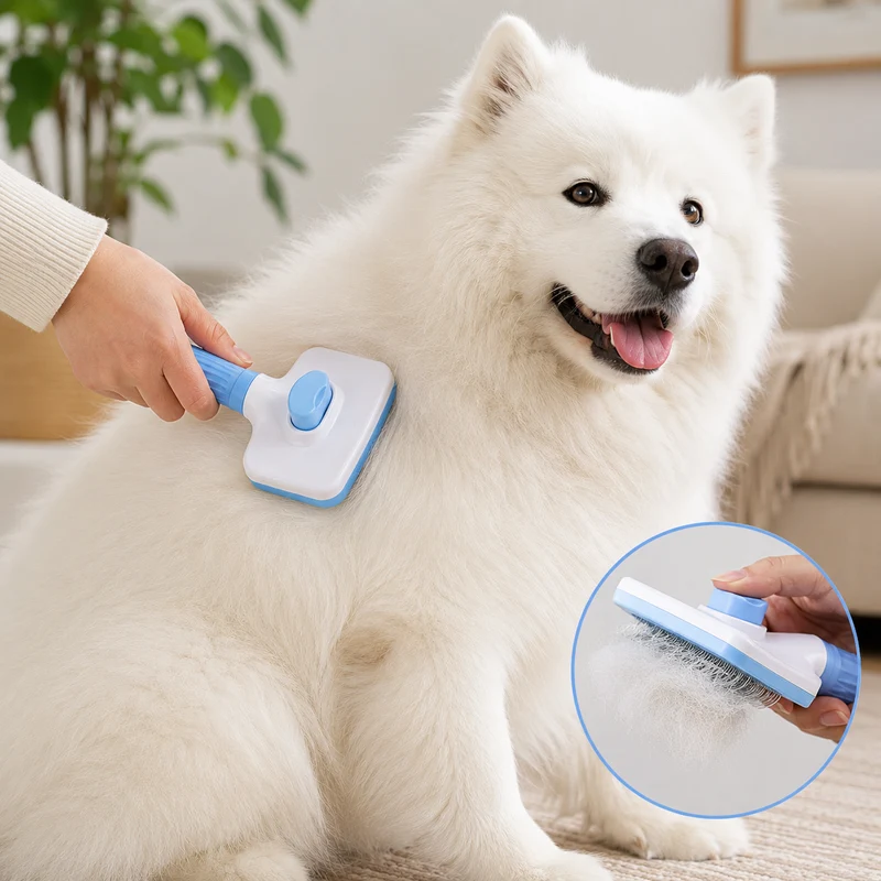 2-in-1 Selbstreinigende Fellbürste für Hunde & Katzen