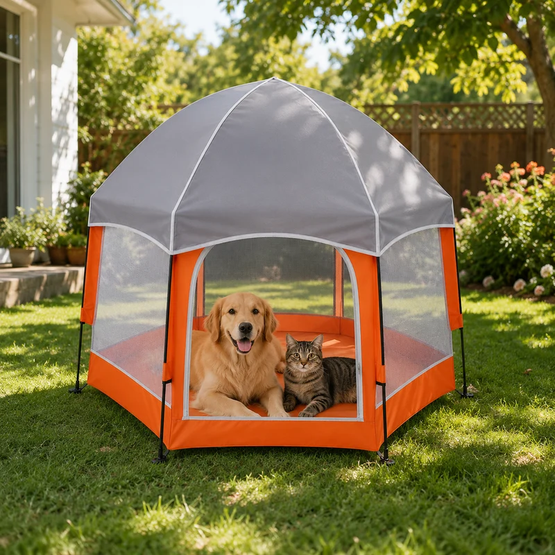 Faltbarer Hunde- & Katzenlaufstall mit Pop-Up-System