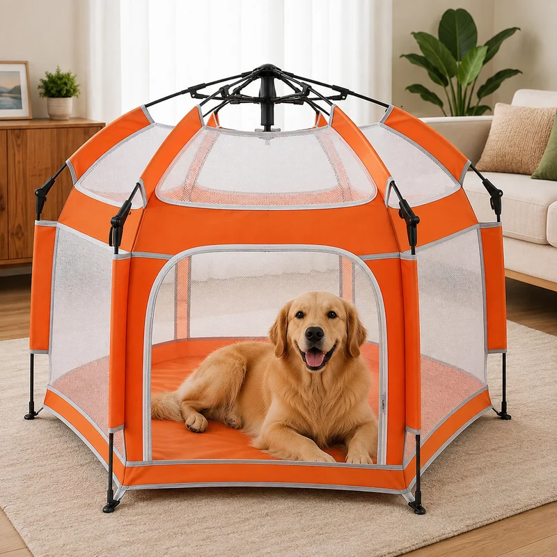 Faltbarer Hunde- & Katzenlaufstall mit Pop-Up-System