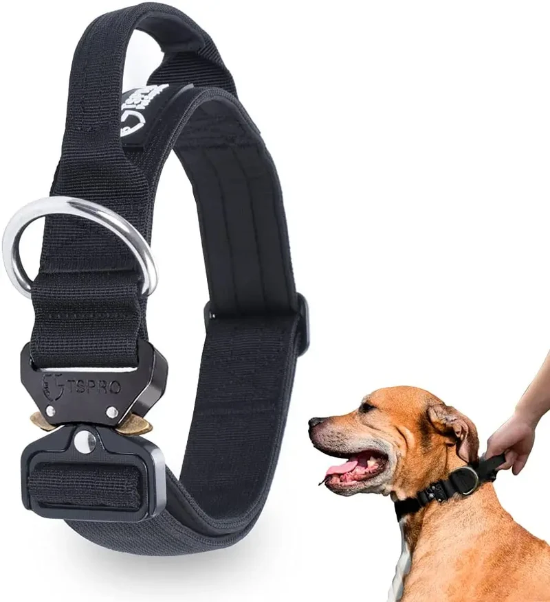 Taktisches Hundehalsband mit Metall-Schnalle & Griff