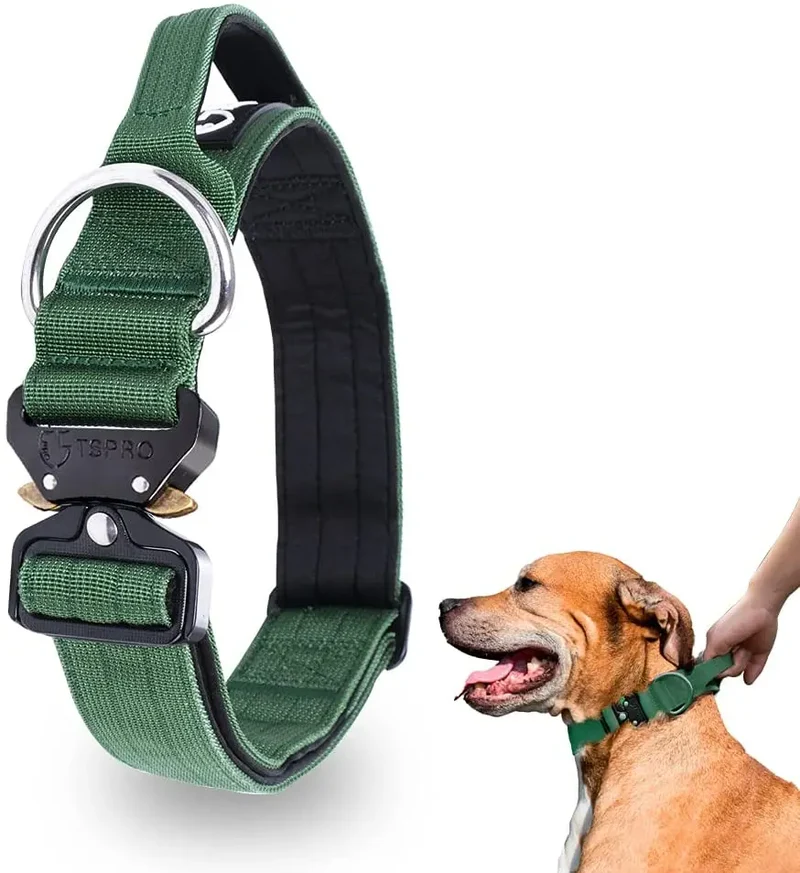 Taktisches Hundehalsband mit Metall-Schnalle & Griff