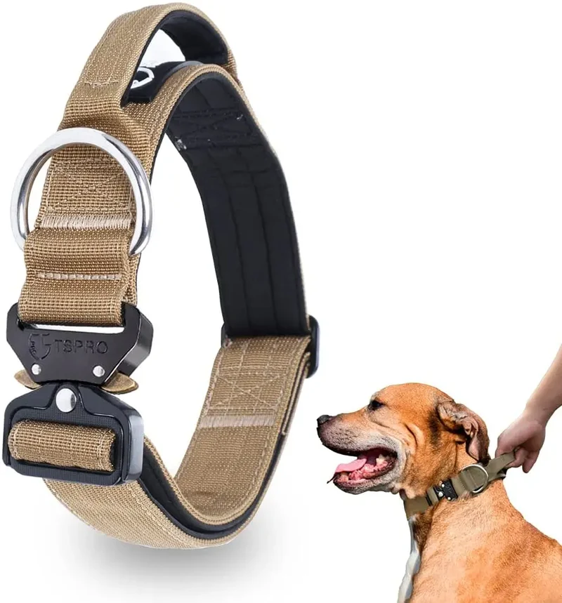 Taktisches Hundehalsband mit Metall-Schnalle & Griff
