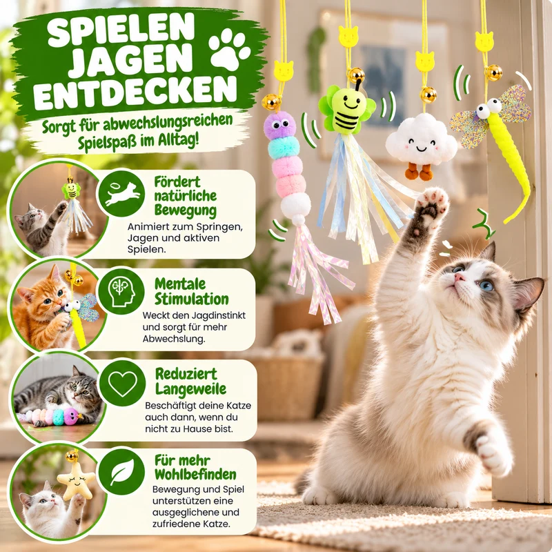 Hängendes Katzenspielzeug mit elastischem Seil