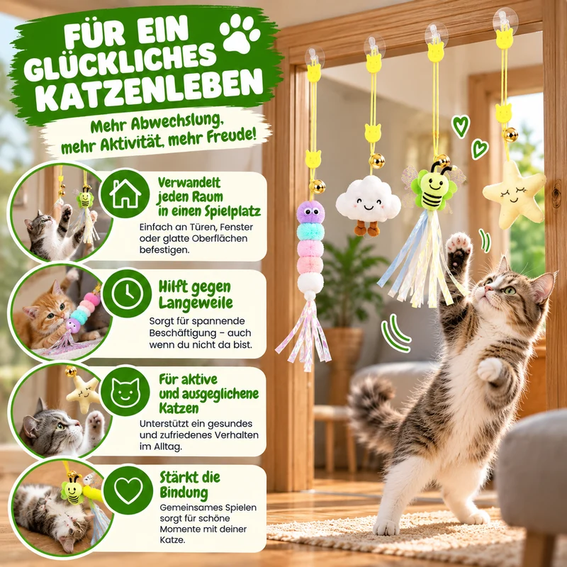 Hängendes Katzenspielzeug mit elastischem Seil