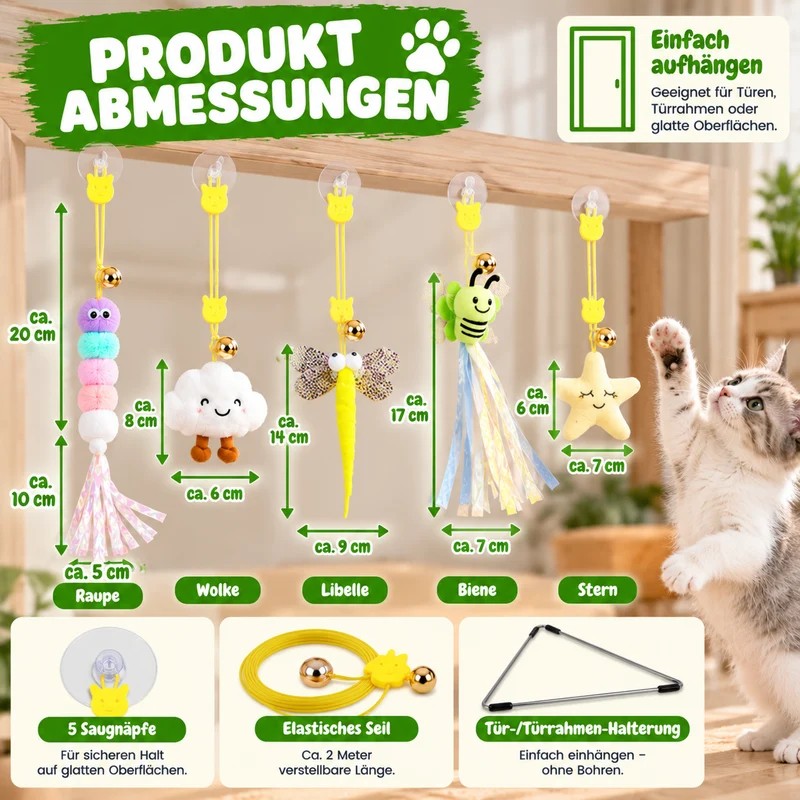 Hängendes Katzenspielzeug mit elastischem Seil