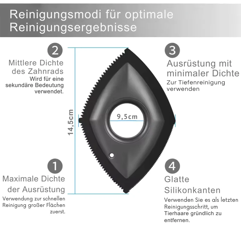 4-in-1 Mini Tierhaarkamm mit 4 Reinigungsmodi